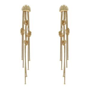 UnoAerre Knotted Fringe Dangle Earrings - Yellow Gold 18k Pierced